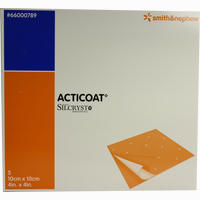 Acticoat Antimikrobielle Wundauflage 10 X 10cm 5 Stück