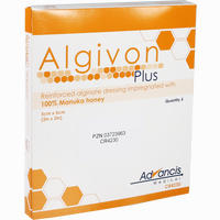 Algivon Plus Honigalginat 5x5cm Wundgaze 5 Stück