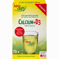 Apoday Calcium+d3 Zitrone- Limette zuckerfrei Pulver 10 x 5 g