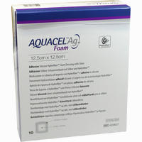 Aquacel Ag Foam Adhäsiv 12.5x12.5cm Verband 10 Stück