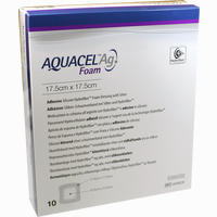 Aquacel Ag Foam Adhäsiv 17.5x17.5cm Verband 10 Stück