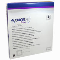 Aquacel Ag Foam Adhäsiv 21x21cm Verband 5 Stück
