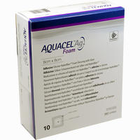 Aquacel Ag Foam Adhäsiv 8x8cm Verband 10 Stück