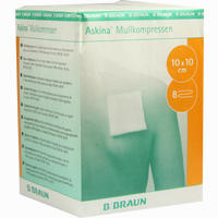 Askina Mullkompressen 10x10cm Unsteril 8 Fach 100 Stück