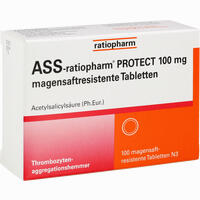 Ass- Ratiopharm Protect 100 Mg Magensaftresistente Tabletten 100 Stück
