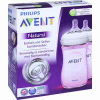 Avent Naturnah Flasche 260ml Doppelpack Rosa 2 Stück