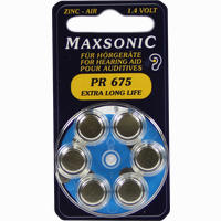 Batterie für Hörgeräte Maxsonic Pr 675 6 Stück
