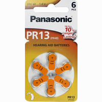 Batterie für Hörgeräte Panasonic Pr 13 6 Stück