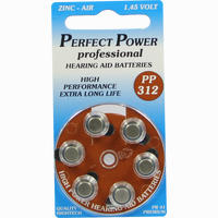 Batterie für Hörgeräte Power Pp 312 6 Stück