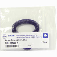 Beiss- Ring mit Griff Blau 1 Stück