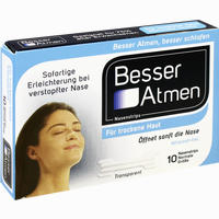 Besser Atmen Nasenstrips Transparent Normale Größe Pflaster 10 Stück