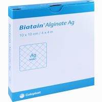 Biatain Alginate Ag Kompressen 10x10cm mit Silber Verband 10 Stück