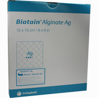 Biatain Alginate Ag Kompressen 15x15cm mit Silber Verband 10 Stück