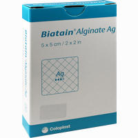 Biatain Alginate Ag Kompressen 5x5cm mit Silber Verband 10 Stück