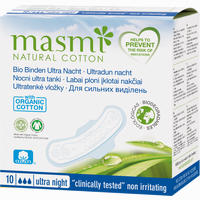 Bio Binden Ultra Nacht 100% Bio Baumwolle Masmi 10 Stück