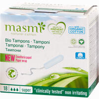Bio Tampons Super 100% Bio Baumwolle Masmi 18 Stück