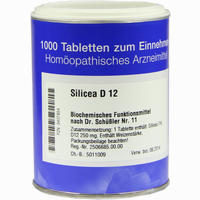 Biochemie 11 Silicea D12 Tabletten ISO-Arzneimittel 1000 Stück