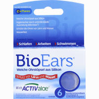 Bioears Antimikrobielle Silikon- Ohrstöpsel 6 Stück