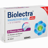 Abbildung von Biolectra Magnesium 400mg Ultra 3- Phasen- Depot Tabletten 30 Stück