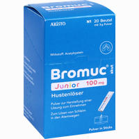 Bromuc Akut Junior 100mg Hustenlöser Pulver in Sticks Lösung 20 Stück