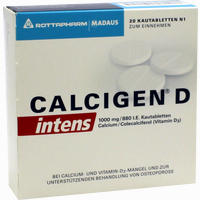 Calcigen D Intens 1000 Mg/880 I.e.kautabletten 20 Stück