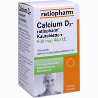 Calcium D3- Ratiopharm Kautabletten 100 Stück