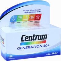 Centrum Generation 50+ A- Zink + Floraglo Lutein Tabletten 100 Stück