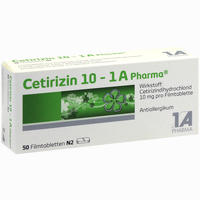 Cetirizin 10 - 1 A Pharma Filmtabletten 50 Stück