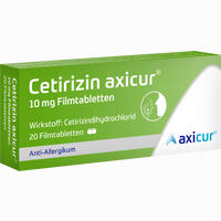 Cetirizin Axicur 10 Mg Filmtabletten AXICORP PHARMA 20 Stück