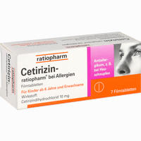 Cetirizin- Ratiopharm bei Allergien 10 Mg Filmtabletten 7 Stück