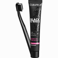 Curaprox Black Is White Kohlezahnpasta und Bürste 1 Stück