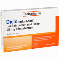 Diclo- Ratiopharm bei Schmerzen und Fieber 25 Mg Filmtabletten 20 Stück