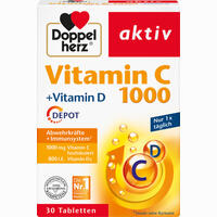 Doppelherz Aktiv Vitamin C 1000 + Vitamin D Depot Tabletten 30 Stück
