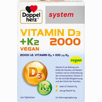Doppelherz Vitamin D3 2000 + K2 System Tabletten 120 Stück