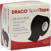 Draco Sporttape 10mx3.8cm Schwarz Verband 1 Stück