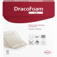 Dracofoam Haft Schaumstoffverband 7.5x7.5cm 10 Stück