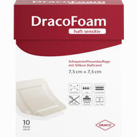 Dracofoam Haft Sensitiv Schaumstoffwundauflage 7.5x7.5cm Verband 10 Stück