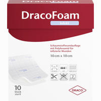 Dracofoam Infekt Schaumstoff Wundauflage 10x10cm Verband 10 Stück