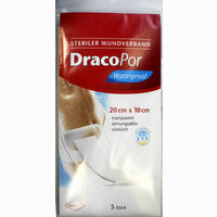 Dracopor Waterproof Wundverband Steril 20cmx10cm 5 Stück