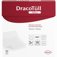 Dracotüll Silikon 10x10cm Silikonbeschichtete Wundkontaktauflage Verband 10 Stück