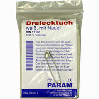 Dreiecktuch Weiß mit Nadel 1 Stück