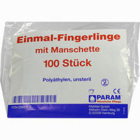 Einmal- Fingerlinge mit Manschette Plastik, Unsteril 100 Stück