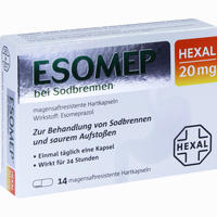 Esomep Hexal bei Sodbrennen 20mg Kapseln 14 Stück