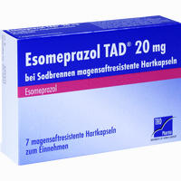 Esomeprazol Tad 20mg bei Sodbrennen Kapseln 7 Stück