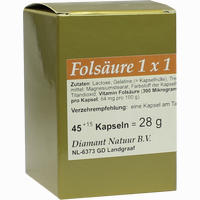 Folsäure 1 X 1 Pro Tag Kapseln 45 Stück