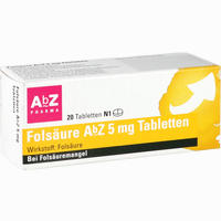 Folsäure Abz 5mg Tabletten 20 Stück