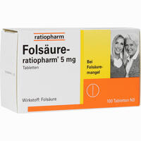 Folsäure- Ratiopharm 5 Mg Tabletten 100 Stück