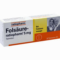 Folsäure- Ratiopharm 5mg Tabletten 20 Stück