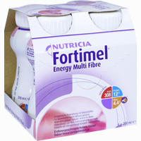 Fortimel Energy Multi Fibre Erdbeergeschmack Fluid 4 x 200 ml