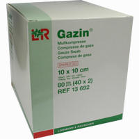 Gazin Mullkompresse 12fach Steril 10x10cm Kompressen 40 x 2 Stück